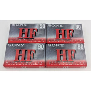 Sony HF High Fidelity 90 min Normal Bias Audio Cassette Tape Lot of 4